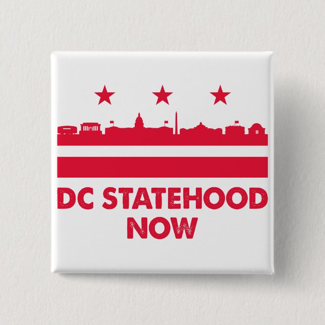 Badge Carré 5 Cm Bouton d'état de Washington DC (Devant)