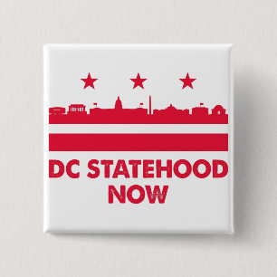 Badge Carré 5 Cm Bouton d'état de Washington DC