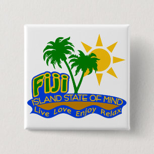 Badge Carré 5 Cm Bouton d'état d'esprit des Fidji