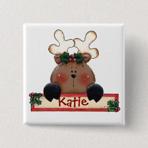 Badge Carré 5 Cm Bouton d'étiquette de bas de Chrtimstas