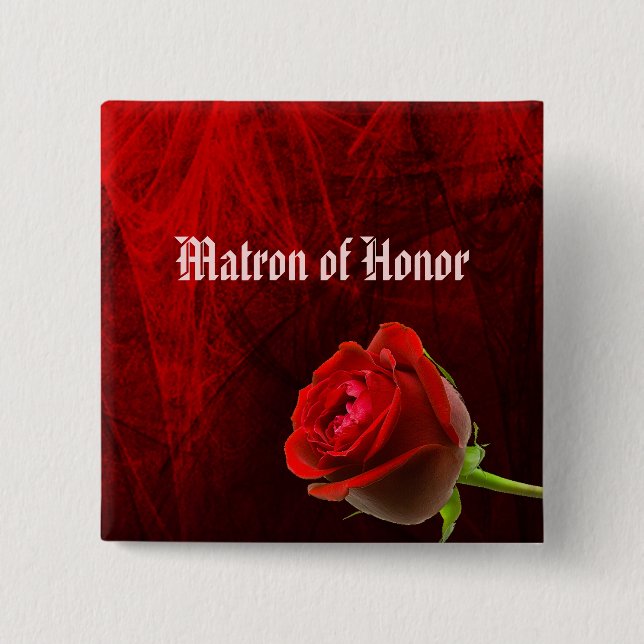 Badge Carré 5 Cm Bouton d'honneur du Rose gothique (Devant)