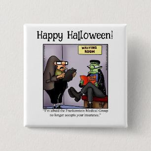 Badge Carré 5 Cm Bouton d'Humour Halloween amusant Cadeaux/Faveurs