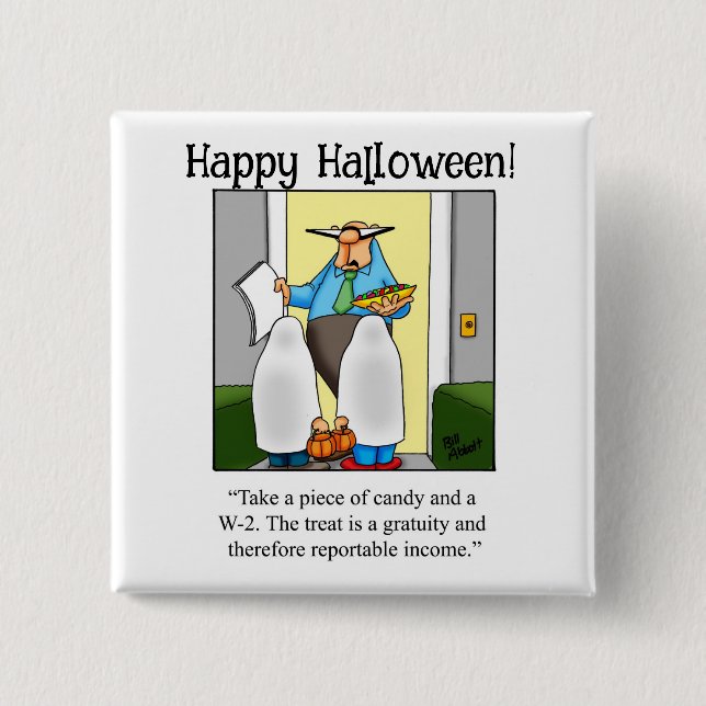 Badge Carré 5 Cm Bouton d'Humour Halloween amusant Cadeaux/Faveurs (Devant)