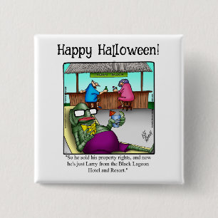Badge Carré 5 Cm Bouton d'Humour Halloween amusant Cadeaux/Faveurs