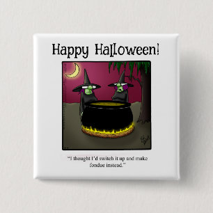 Badge Carré 5 Cm Bouton d'Humour Halloween amusant Cadeaux/Faveurs
