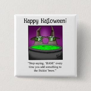 Badge Carré 5 Cm Bouton d'Humour Halloween amusant Cadeaux/Faveurs
