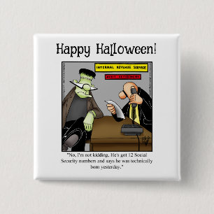 Badge Carré 5 Cm Bouton d'Humour Halloween amusant Cadeaux/Faveurs