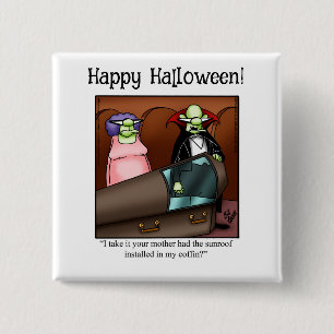 Badge Carré 5 Cm Bouton d'Humour Halloween amusant Cadeaux/Faveurs