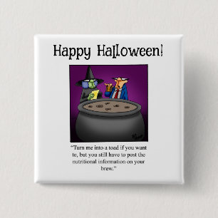 Badge Carré 5 Cm Bouton d'Humour Halloween amusant Cadeaux/Faveurs