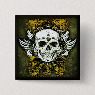 Badge Carré 5 Cm Bouton Dia de los muertos