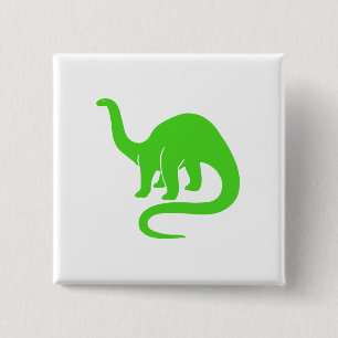 Badge Carré 5 Cm Bouton Dinosaur Vert clair