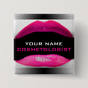 Badge Carré 5 Cm Bouton d'insigne de nom cosmétique