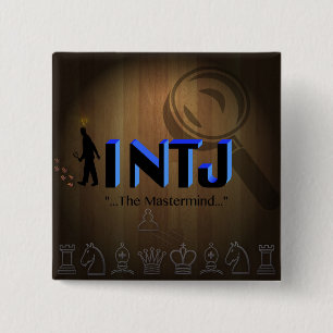 Badge Carré 5 Cm Bouton d'INTJ