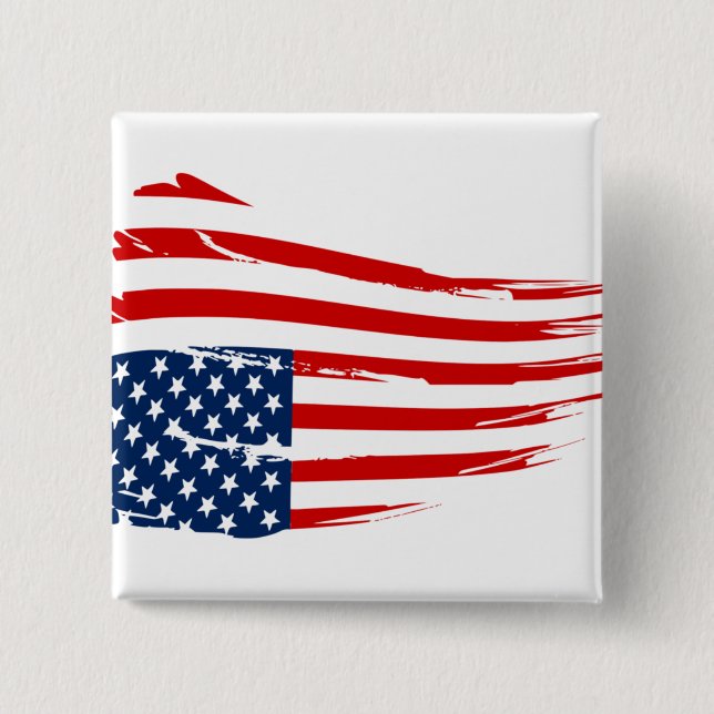 Badge Carré 5 Cm Bouton Distress Flamer (Devant)