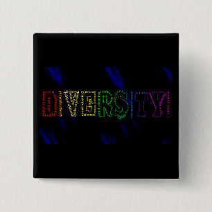 Badge Carré 5 Cm Bouton Diversité