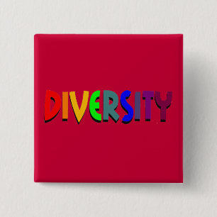 Badge Carré 5 Cm Bouton Diversité