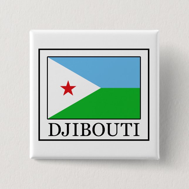 Badge Carré 5 Cm Bouton Djibouti (Devant)