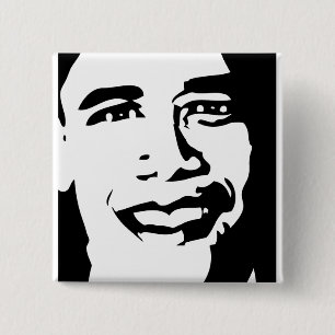 BADGE CARRÉ 5 CM BOUTON D'OBAMA