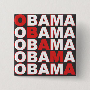 Badge Carré 5 Cm Bouton d'Obama Obama