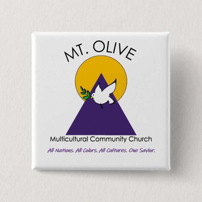 Badge Carré 5 Cm Bouton d'olive Mt. (Devant)