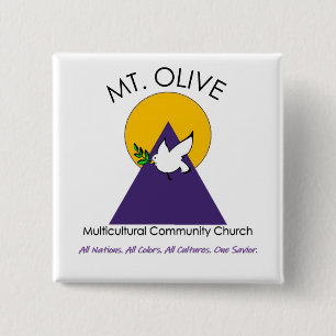 Badge Carré 5 Cm Bouton d'olivier
