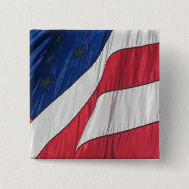 Badge Carré 5 Cm Bouton drapeau américain (Devant)