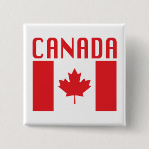 Badge Carré 5 Cm Bouton Drapeau Canada