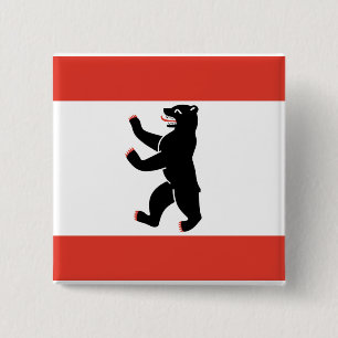 Badge Carré 5 Cm Bouton Drapeau de Berlin Pinback