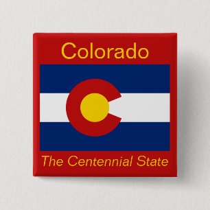 Badge Carré 5 Cm Bouton Drapeau du Coloradan