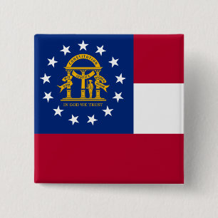 Badge Carré 5 Cm Bouton Drapeau Géorgie