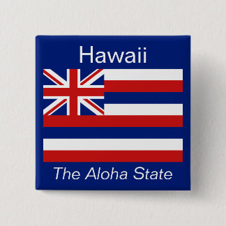 Badge Carré 5 Cm Bouton Drapeau hawaïen