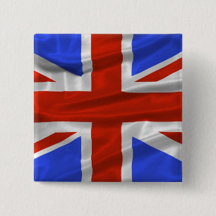Badge Carré 5 Cm Bouton Drapeau Royaume-Uni