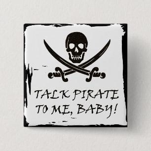 Badge Carré 5 Cm Bouton drôle d'entretien de pirate