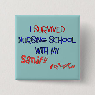 Badge Carré 5 Cm Bouton drôle d'étudiant de soins