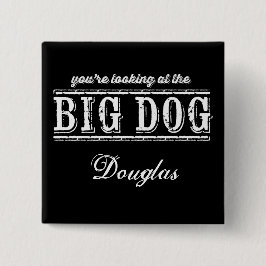 Badge Carré 5 Cm Bouton du chien