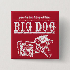 Badge Carré 5 Cm Bouton du chien