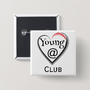 Badge Carré 5 Cm Bouton du club Young at Heart