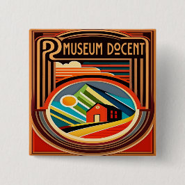 Badge Carré 5 Cm Bouton du document du musée