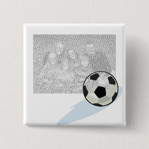 Badge Carré 5 Cm Bouton du football de photo