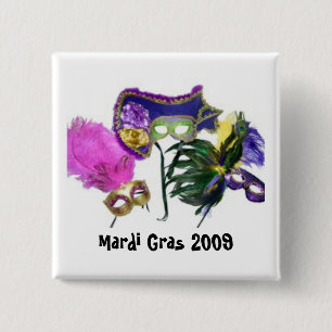 Badge Carré 5 Cm Bouton du mardi gras 2009