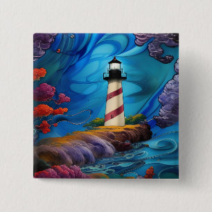 Badge Carré 5 Cm Bouton du point du phare