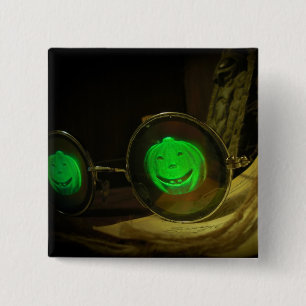 Badge Carré 5 Cm Bouton éffrayant de Spéc. d'hologramme de