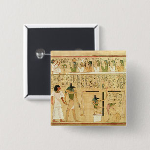 Badge Carré 5 Cm Bouton Égypte-Hiéroglyphes