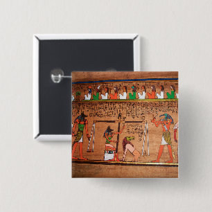 Badge Carré 5 Cm Bouton Égypte-Hiéroglyphes