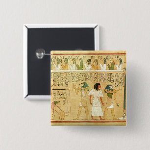 Badge Carré 5 Cm Bouton Égypte-Hiéroglyphes