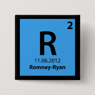 Badge Carré 5 Cm Bouton élémentaire de campagne de Romney Ryan 2012