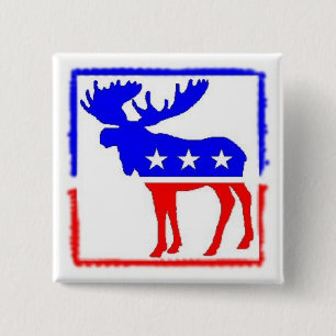 Badge Carré 5 Cm Bouton embouti d'orignaux
