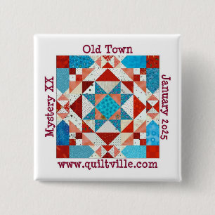 Badge Carré 5 Cm Bouton épinglé pour Old Town Mystery
