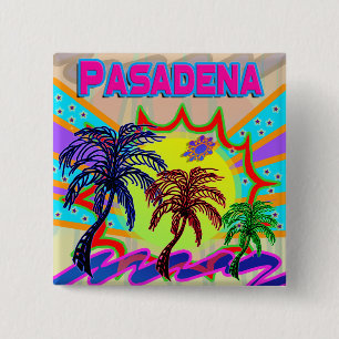 Badge Carré 5 Cm Bouton éternel Pasadena