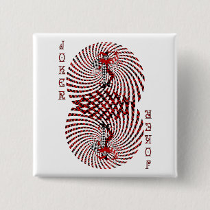 Badge Carré 5 Cm Bouton étourdi de joker de harlequin
